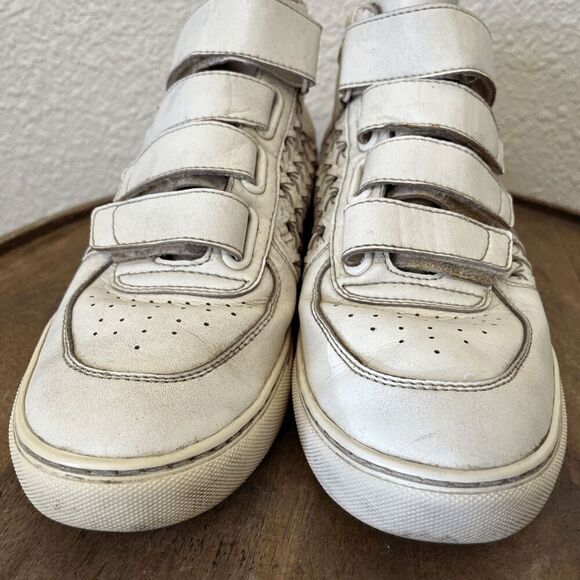 Zimmermann White Leather High-Top Velcro Trainer Sneakers Women's Size 38 US 7.5 - Picture 4 of 11